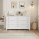 thumbnail image 4 of Qinaqin Moderno Madera 6 Cajón cm de Profundidadresser con Golden Ring Pull Alturaandles 54 en Ancho Chest Antique Blanco Organizador Almacenamiento para Living Sala Entryway, 4 of 7