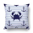 thumbnail image 1 of RYLABLUE Motif Crabe Et Ancre Sur Fond Rayé Housses De Coussin Taies D'oreiller 16x16 Pouces, 1 of 1
