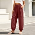 thumbnail image 5 of Noric Women Casual Jogger Pants High Waisted Elastic Waistband with Pockets Loose Fit Cuffed Ankles Workout Trousers, 5 of 9