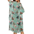 thumbnail image 3 of Xoenoiee Horse Rose Daisy Flower Pattern Women Kimonos 2026 Swim Cover Up Summer Bikini Beach Coverup Boho Sheer Kimono Cardigan for Beach Vacation, 3 of 7