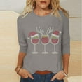 thumbnail image 2 of NMMUED Christmas Shirts for Women Christmas Clothes for Women Blouses for Women Casual Christmas Blouses for Women Thanksgiving Shirts for Women Christmas Outfits for Women Gray L, 2 of 5