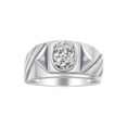 thumbnail image 1 of RYLOS Men's Rings Sterling Silver Rings Classic Designer Style 8X6MM Oval Gemstone & Diamond Ring White Topaz Birthstone Rings For Men Size 13, 1 of 6