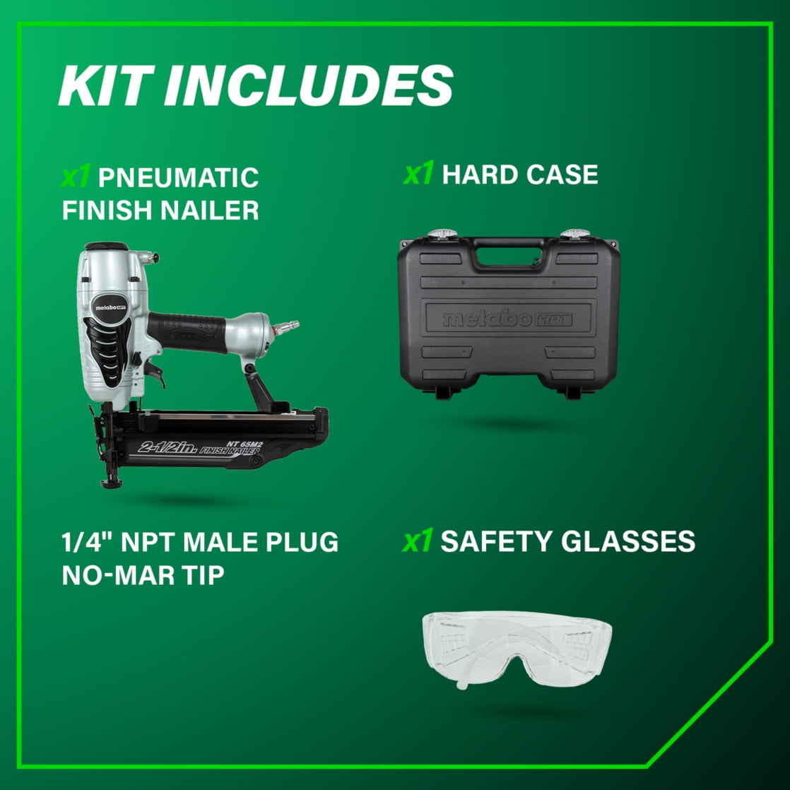 Metabo HPT Pneumatic 16-Ga Finish Nailer, 2-1/2-In, NT65M2S