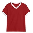 thumbnail image 3 of Zhanqunnn Girls Short Sleeve Crewneck Tee Soft Blended Basic Top Everyday School Play, Size 13-14 Years, 3 of 5