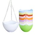 thumbnail image 2 of 1PC High-quality Round Plastic Iron Chain Hanging Basket Flower Pot For Garden Plant Chain Planters Decoration 7 Colors He Qiyong unisex, 2 of 2