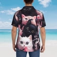 thumbnail image 3 of Lsque Cute Kittens Group Portrait pattern Hawaiian Shirt for Men, Unisex Summer Beach Casual Short Sleeve Button Down Shirts-Small, 3 of 9
