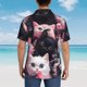 thumbnail image 4 of Balery Cute Kittens Group Portrait Camisas hawaianas de manga corta para hombre, camisas playeras de corte holgado, camisas de vacaciones con botones,Medium, 4 of 7