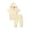 Beige, variant on Wdgfv Unisex Toddler 2 Piece Hoodie Outfit, Solid Short Sleeve Kangaroo Pocket Hooded Top & High Waist Jogger Pants, Soft Knit Cotton Neutral Matching Set for Baby Boys Girls 12-24 Months