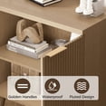 thumbnail image 5 of TOPCOMFY Buffet Cabinet, Sideboard Fluted Cabinet Modern Kitchen Buffet Storage Cabinets with Doors and Shelves, Wood Farmhouse Coffee Bar Station for Entryway & Dining Room & Living Room, Natural, 5 of 7