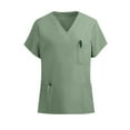 thumbnail image 3 of LHVUOA Women's Stylish Scrubs Healthcare Top, Breathable Stretch Scrub Shirts., 3 of 4