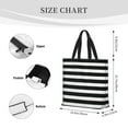 thumbnail image 2 of Defioc Black And White Stripes Pattern Tote Bag for Women,Large Capacity Tote Bag with Zipper Casual Shoulder Handbags Shopping Bag, 2 of 8