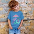 thumbnail image 2 of WOYY Toddler Girls Cartoon Dinosaur T-Shirt Short Sleeve Round Neck T Shirt Casual Tee, 2 of 3