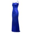 thumbnail image 5 of B91xZ Robe Printemps Été Mode Décontractée Robe Longue Élégante Sans Manches Col en V Bodycon Maxi Robes, Bleu L, 5 of 5