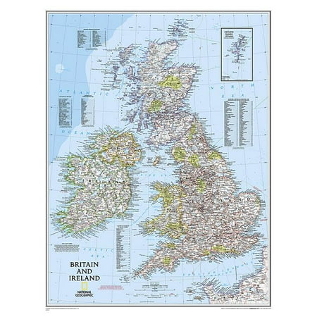 National Geographic Reference Map: National Geographic Britain and Ireland Wall Map - Classic - Laminated (23.5 X 30.25 In) (Other)