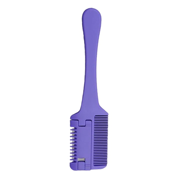 Peine de afeitar, peine de afeitar para cortar el cabello, corte de cabello, cortes de pelo delgados 2 en 1, tijeras de corte para peluquería, hombres Violeta