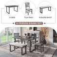 thumbnail image 6 of 6 Piece Dining Table Set with Bench, New Upgraded Wooden Dining Room Table Set with 4 Upholstered Chairs and Bench, Modern Furniture Kitchen Table and Chairs, Rectangular Dinette Set, Gray, 6 of 11