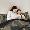 thumbnail image 5 of Manfei Fashion Black Bowknot Twin Bedding Sets 7-Piece, Western Retro Camouflage Bedding Comforter Set, Cartoon Bow-tie Reversible Sheet Sets, Microfiber Bedroom Decor, 5 of 8