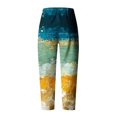 thumbnail image 4 of Pantalons pour Femmes Mode Été Décontracté Ample avec Poches Imprimé Jaune TG, 4 of 5
