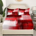 thumbnail image 3 of Erosebridal Ensemble de Draps Géométriques Rouges Très Grand, Ensembles de Draps Très Grand Mode Moderne, Ensembles de Literie Ombrés Abstraits Taille Très Grand, Décoration de Chambre Légère, 4 Pcs, 3 of 7
