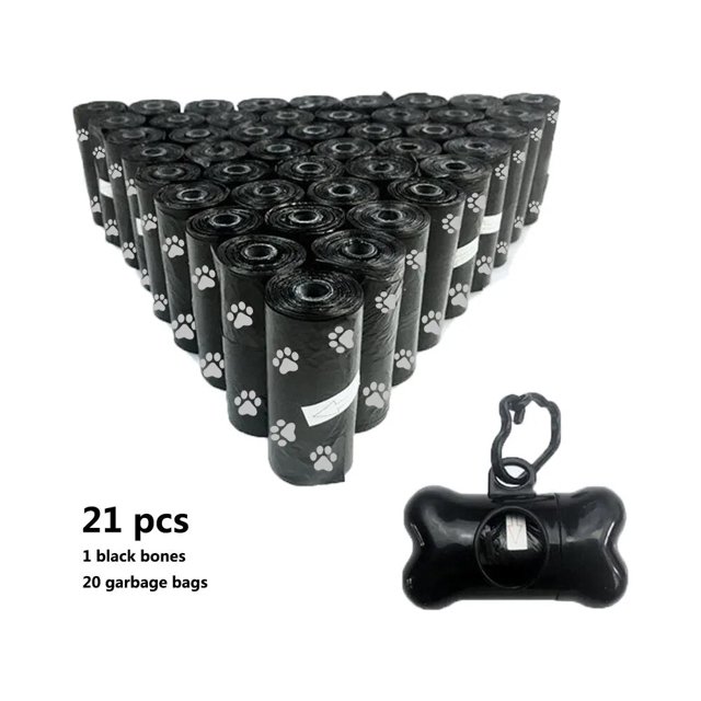 21 pcs Degradable Pet Dog Waste Poop Bag With Printing Doggy Bag Degradable Pet Waste Clean Poop Bags Dog Up Clean Bag Dispenser ShopWise Round
