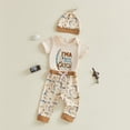 thumbnail image 5 of WUANDIXFA Baby Boy Clothes Fishing Short Sleeve Romper Shirt Tops Pants Summer Spring Outfits Cute Hat Set (Khaki, 12-18 Months), 5 of 8
