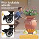 thumbnail image 4 of Soporte de metal para macetas con ruedas – Soporte de hierro resistente para plantas, apto para uso interior y exterior – Ruedas giratorias de 360° con freno para facilitar la colocación de l, 4 of 6