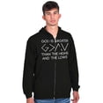 thumbnail image 5 of God Greater Than Highs Lows Ironic Zip Up Hoodie Men's Women's Brisco Brands X, 5 of 6
