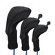 thumbnail image 1 of 3X Golfklubbs huvudskydd set Lång hals Driver Fairway Woods Headcover svart svart, 1 of 4
