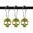 thumbnail image 1 of GFDYREE Set of 12 Sugar Skull Shower Curtain Hooks Decorative Home Bathroom Stainless Steel Rustproof Skeletons Shower Curtain Rings Decor Accessories (Gold), 1 of 6