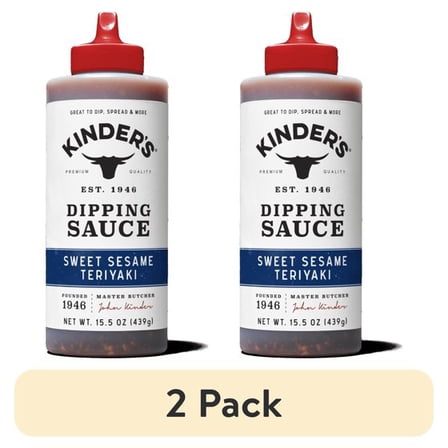 (2 pack) Kinder's Sweet Sesame Teriyaki Dipping Sauce, 15.5 oz Squeeze Bottle