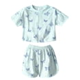 thumbnail image 3 of Valentine's Day Pajamas for Women Set Evening Lounge Womens Pajama Sets Crew Neck Soft Pj Set Short Sleeve Shirts Matching Pjs for Couples Blue, 3 of 7
