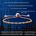 thumbnail image 2 of Gem Stone King 18K Rose Gold Plated Silver Green Peridot Adjustable Bracelet for Women (0.70 Cttw, Round 2.5MM, Gemstone August Birthstone, Fits up To 9 inch Wrist), 2 of 4
