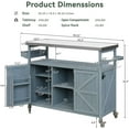 thumbnail image 2 of Garvee Outdoor Grill Table with Stainless Steel Top Farmhouse Rolling Bar Cart and Storage Cabinet Rolling Bar Cart and Storage Cabinet with Internal Storage Rack Spice Towel Rack for Kitchen and BBQ, 2 of 7