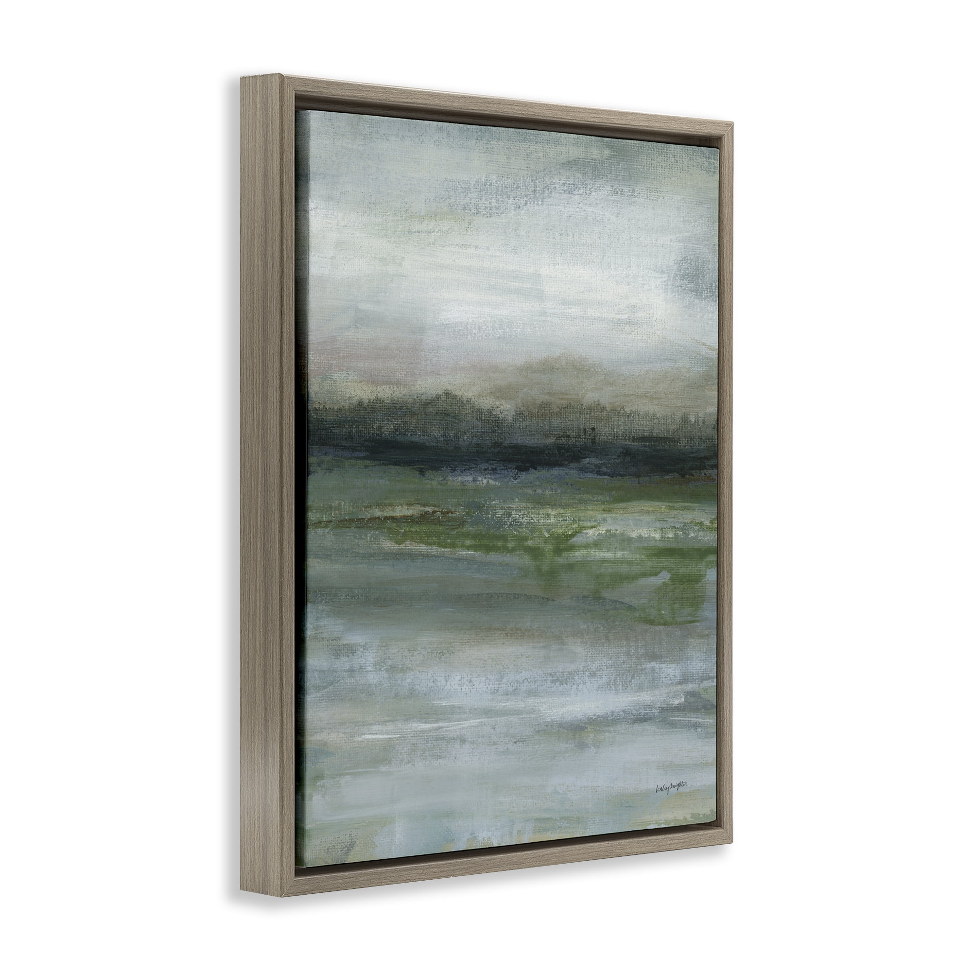 Stupell Industries Abstract Landscape View Abstract Painting Brown Floater Framed Canvas Art Print Wall Art, 17 x 21