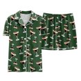 thumbnail image 5 of felwors Funny Graphic Pajamas for Women Set Button Down Short Sleeve Top and Shorts Pjs Sets Sleepwear XS-XXL Dark Green, S, 5 of 6