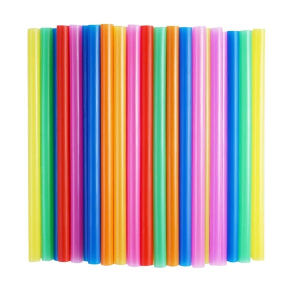 200 Pack 8.27'' Disposable Color Thick Straight Drinking Straws, Plastic Wide Straws for Milk Tea Smoothies Cold Drinks Party Supplies