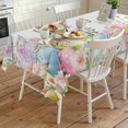 thumbnail image 4 of Easter Rectangle Tablecloth, Spring Rabbit Colorful Eggs Budding Florals Leaf Waterproof & StainResistant Tablecloth, Washable Oil-proof Table Cover for Dining/Party/Wedding/Camping/Buffet 60x120 In, 4 of 9