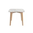 thumbnail image 1 of Bianco Collection Gavia 19.5" Marble Side Table in White and Oak, 1 of 5