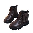 thumbnail image 2 of LvhaoGJOB Girls' Ankle Boots for Everyday Wear - Lace-Up Design, Side Zipper, 2 of 9