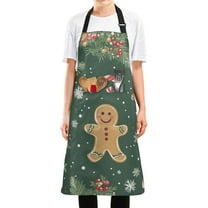 Yayeee Chief Kitchen Apron with Pockets for Cooking Water Resistant Unisex Adjustable Neck Strap, Christmas Gingerbread