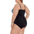 thumbnail image 4 of Embrace Your Curves Women's Plus Celeste One Piece Faux Wrap Shoreline Stripe Swimsuit., 4 of 4