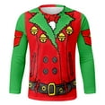 thumbnail image 4 of Christmas T-Shirts for Men Long Sleeve 3D Funny Graphic Family Party Crew Neck Casual Fall Winter Family Xmas Gift Mens Shirts Red M, 4 of 4