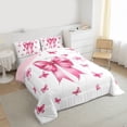 thumbnail image 3 of Feelyou Pink Bow-tie Queen Comforter Set, Butterfly Animal Bedding Comforter Set, 3pcs, 3 of 8