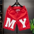thumbnail image 3 of JAJAHO Mens Casual Shorts Sports Quick Drying Letter Printed Baggy Streetwear Drawstring Shorts Stylish Bottoms, 3 of 5
