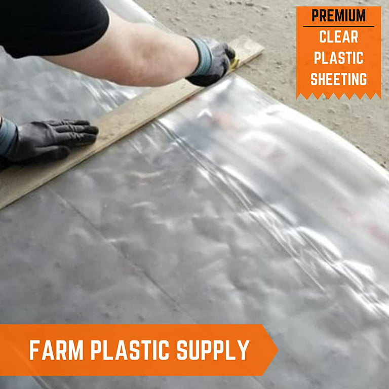 Farm Plastic Supply 6 Mil Clear Plastic Sheeting (32' x 100', Clear)