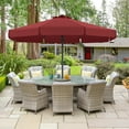 thumbnail image 4 of ABCCANOPY 9ft Outdoor Market Hand Push Patio Umbrella With Hanging Edge,12+Colors, Burgundy, 4 of 8