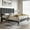 Grey, variant on Einfach King Bed Frame, Upholstered Platform Bed with Wingback and Geometric Headboard, Gray