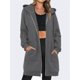 thumbnail image 4 of Sudadera con Capucha y Cremallera para Mujer, Estilo Oversize, de Forro , Larga, Informal, para Otoño, con Bolsillo Gris Oscuro M, 4 of 9