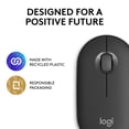 thumbnail image 2 of Logitech Pebble Mouse 2 M350s Slim Bluetooth Wireless Mouse, Portable, Lightweight, Customizable Button, Quiet Clicks, Graphite, 2 of 10