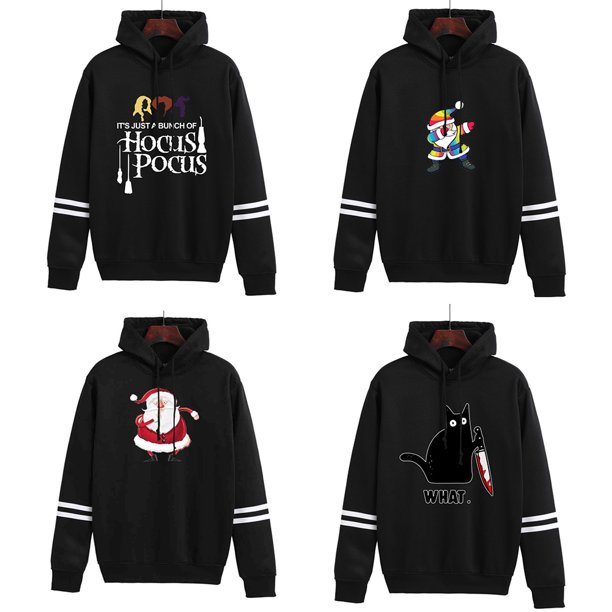 Sudaderas con capucha para hombre y mujer, sudaderas con estampado de rayas de Navidad y Halloween, jerséis informales Tmvgtek Para estrenar